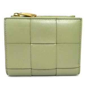 Bottega Veneta bi fold wallet green leather
